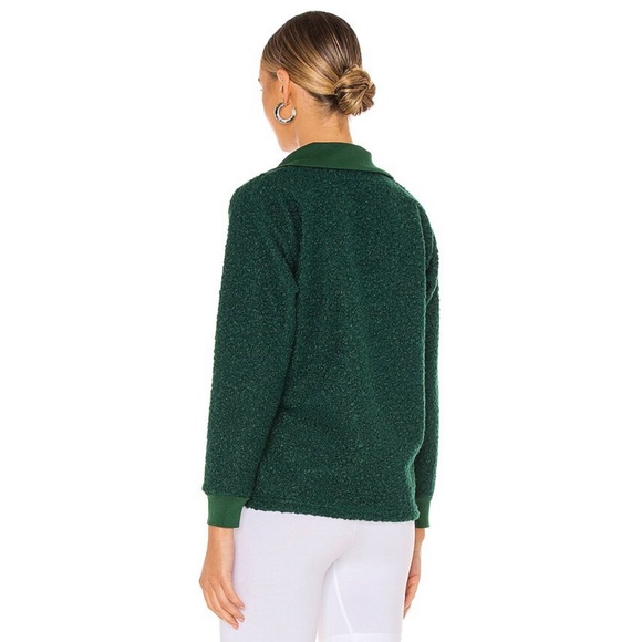 DONNI. Curly Half Zip Pullover in Green S - Picture 3 of 9